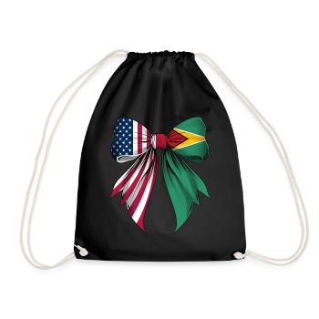 Coquette Bow Guyana Roots Heritage Guyanese Pride - Drawstring Bag - black - Front