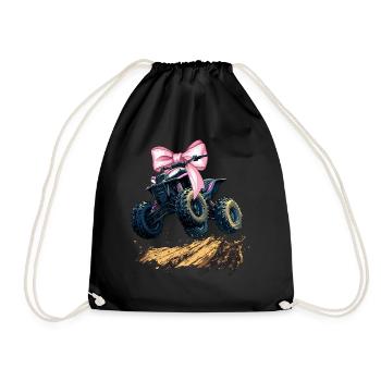 Coquette Bow Atv Quad 4 Wheeler Fille Maman - Sac de sport léger - noir - Devant