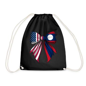 Coquette Bow Laos Roots Heritage Laotian Pride - Drawstring Bag - black - Front