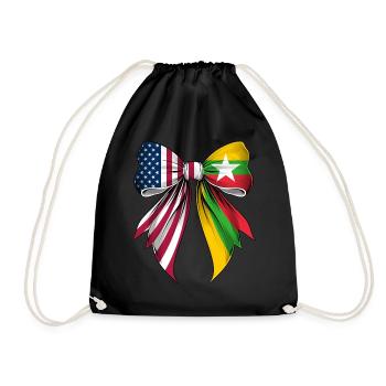 Coquette Bow Burma Roots Heritage Burmese Pride - Drawstring Bag - black - Front