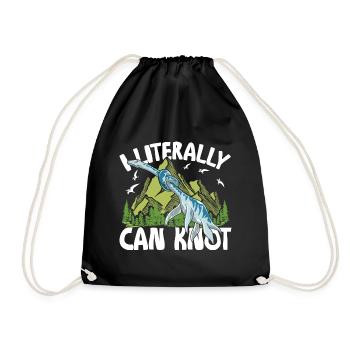 I Literally Can Knot Dino Dinosaurier Knoten - Turnbeutel - Schwarz - Vorne