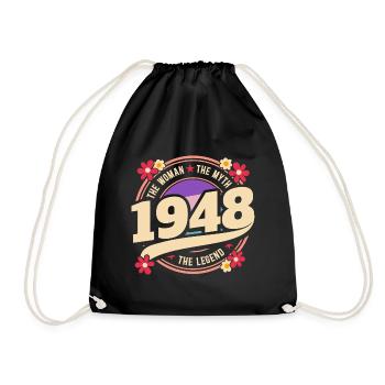 Woman 1948 The Legend 75 Years Anniversary - Drawstring Bag - black - Front