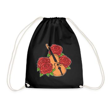 Blumengeige Geigenspieler - Turnbeutel - Schwarz - Vorne
