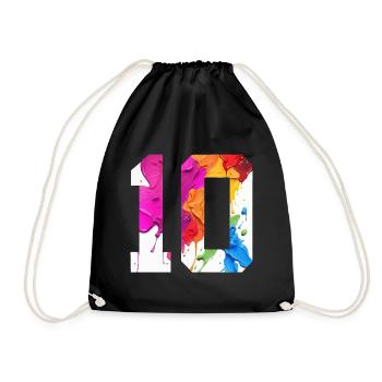 NUMÉRO COLORÉ 10 COLORÉ 10E ANNIVERSAIRE - Sac de sport léger - noir - Devant