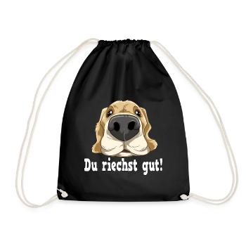 Du riechst gut Hundenasse Hund für einen - Turnbeutel - Schwarz - Vorne