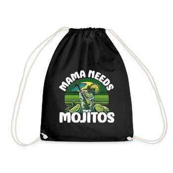 Mama needs Mojitos - Drawstring Bag - black - Front