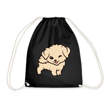 Golden Retriever - Chiot Golden Retriever mignon - Sac de sport léger - noir - Devant