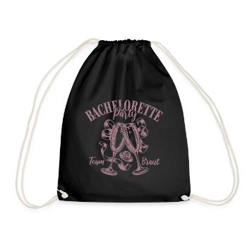 Bachelorette Party - Team Braut - Name eintragen - Turnbeutel - Schwarz - Vorne