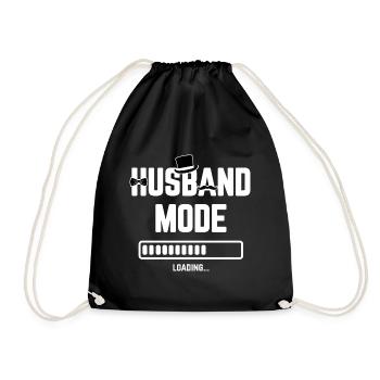 Husband Loading Wedding Engagement Future Marriage - Drawstring Bag - black - Front