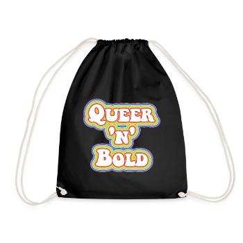 Queer 'n' Bold Rainbow white - Drawstring Bag - black - Front