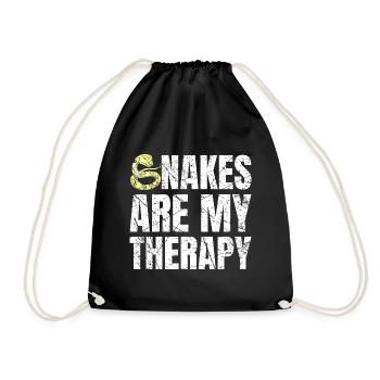 Snakes Are My Therapy Snake Owner - Drawstring Bag - black - Front