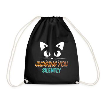 Chat - Je te condamne en silence - Sac de sport léger - noir - Devant