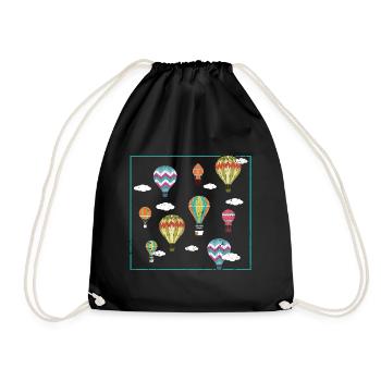 Hot Air Balloon Lover Balloon Ride Airship - Drawstring Bag - black - Front