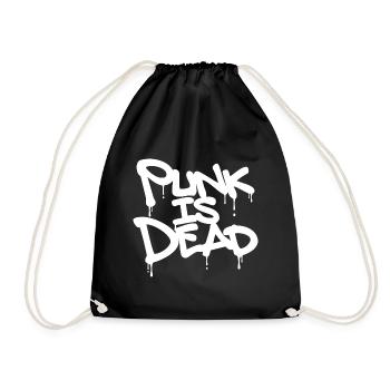 Punk Is Dead in white with drops - Drawstring Bag - black - Front