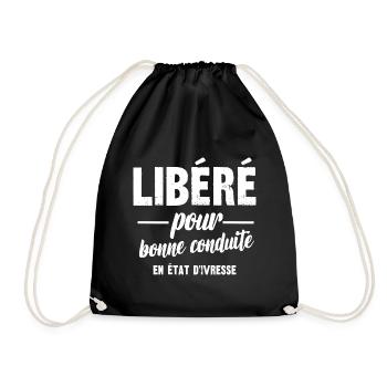 libéré pour bonne conduite en état d'ivresse - Sac de sport léger - noir - Devant