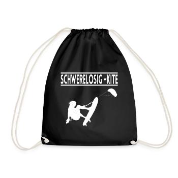 Schwerelosigkeit Kitesurfen Kiten für Kiter - Turnbeutel - Schwarz - Vorne