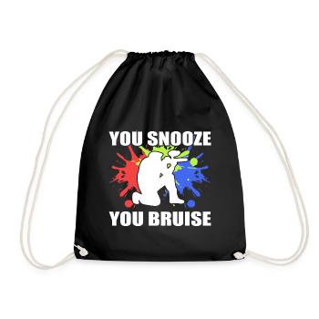 You Snooze You Bruise Paintballspieler - Turnbeutel - Schwarz - Vorne