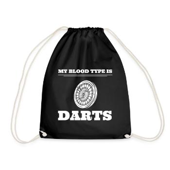 My Blood Type Is Darts Dartspieler - Turnbeutel - Schwarz - Vorne
