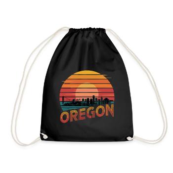 Oregon Portland Amerika Bundesstaat für Oregon - Turnbeutel - Schwarz - Vorne