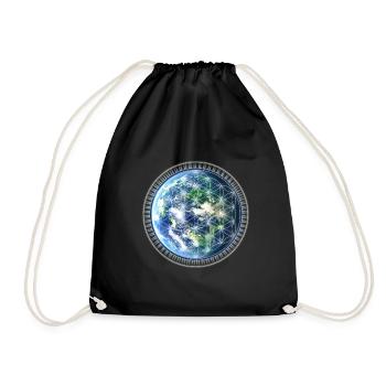 Gaia Blume des Lebens - Symbol der Schöpfung - Turnbeutel - Schwarz - Vorne