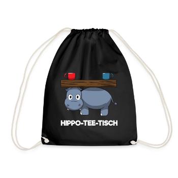 Hippo-Tee-Tisch Hippoteetisch Hypothetisch Hippo - Turnbeutel - Schwarz - Vorne