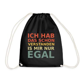 Mir egal vintage retro - Turnbeutel - Schwarz - Vorne