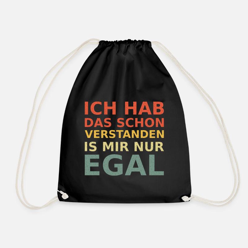 Mir egal vintage retro - Turnbeutel - Schwarz