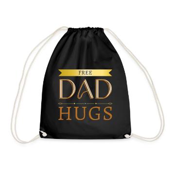 Free Dad Hugs - Drawstring Bag - black - Front