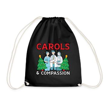 Carols & Compassion Nurse Christmas - Drawstring Bag - black - Front