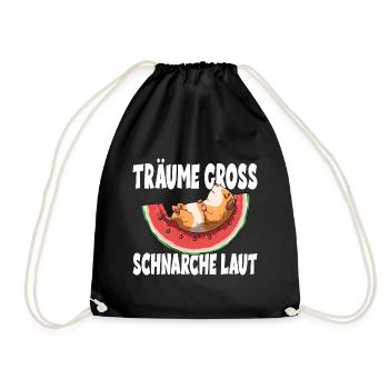 Träume Gross Schnarche Laut - Turnbeutel - Schwarz - Vorne