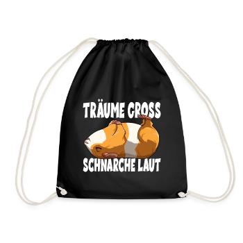 Träume Gross Schnarche Laut - Turnbeutel - Schwarz - Vorne