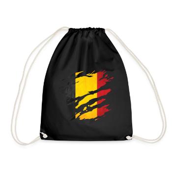 Belgique - Drapeau national, rayures, fissures - Sac de sport léger - noir - Devant
