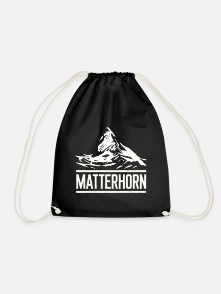 Matterhorn Zermatt Berg Schweizer Alpen Wandern - Turnbeutel - Schwarz