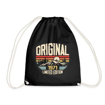 Nostalgic 1971 Birthday Present 1971 - Drawstring Bag - black - Front