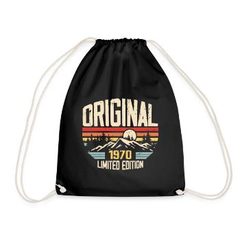 Nostalgic 1970 Birthday Present 1970 - Drawstring Bag - black - Front