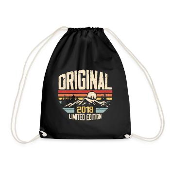 Nostalgic 2018 Birthday Gift 2018 - Drawstring Bag - black - Front