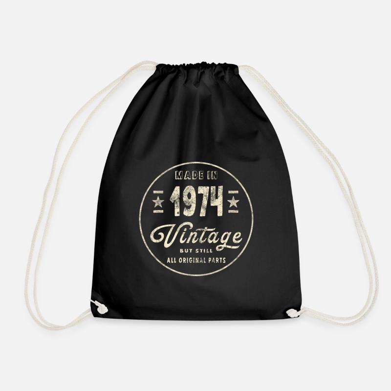 Made in 1974 - Drawstring Bag - black