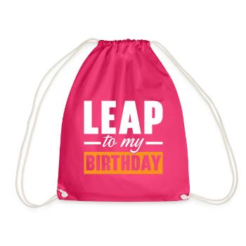 Happy Birthday Schaltjahr 29. Februar Schalttag - Turnbeutel - Fuchsia - Vorne