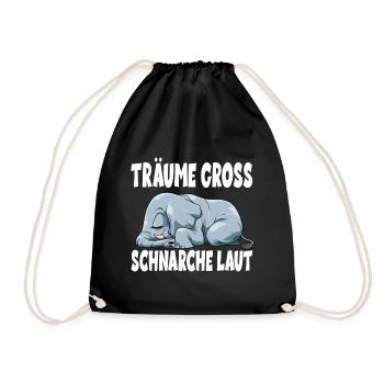 Träume Gross Schnarche Laut für einen Elefanten - Turnbeutel - Schwarz - Vorne
