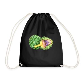 artichoke - Drawstring Bag - black - Front