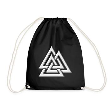 Valknut, Wotan's Knoten, Walknot, Odin, Walhalla - Turnbeutel - Schwarz - Vorne