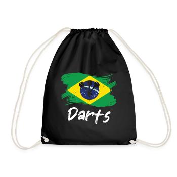 Brasielien Dart Player Design / Dartboard - Drawstring Bag - black - Front
