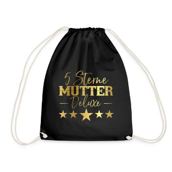 5 Sterne Mutter Deluxe 2 - Turnbeutel - Schwarz - Vorne