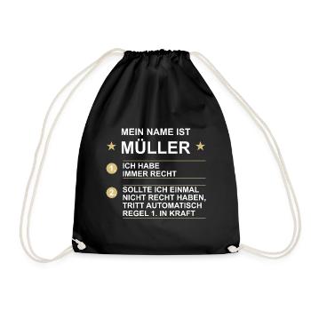 Müller - Turnbeutel - Schwarz - Vorne