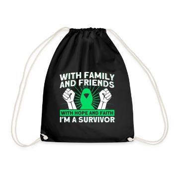 With hope and faith I am a survivor - Drawstring Bag - black - Front