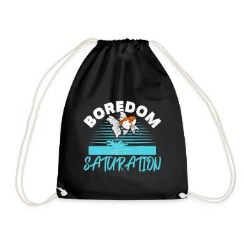 Boredom Satiety Aquarian Fish Keeping Goldf - Drawstring Bag - black - Front