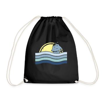 Maritime Sailor Ship Captain Nautical Sailor - Drawstring Bag - black - Front