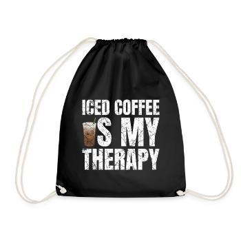 Iced Coffee Is My Therapy Eiskaffee - Turnbeutel - Schwarz - Vorne