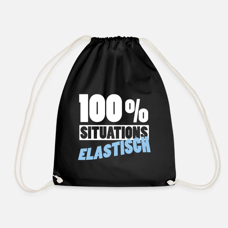 100% Situationselastisch - Partyspruch - Turnbeutel - Schwarz