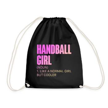 Handball Handball Player Women's Handball - Drawstring Bag - black - Front